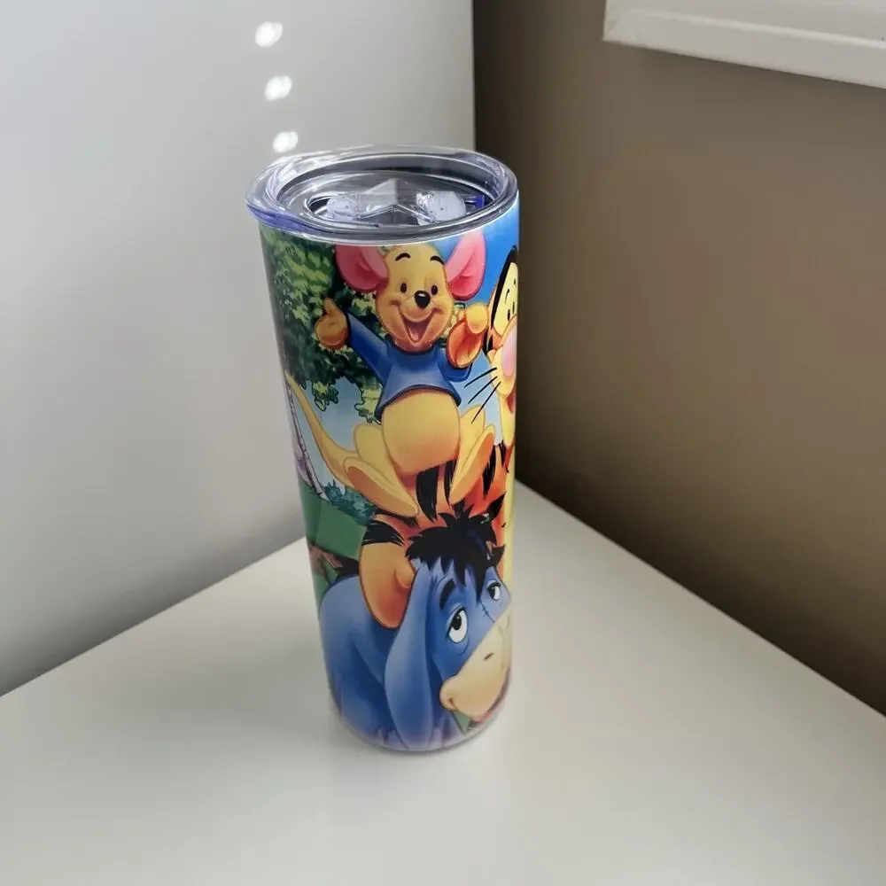 Custom Printed 20oz Tumbler Winnie The Pooh Friends Lid Straws And Straw Cleaner